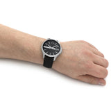 Shop Authentic Armani Exchange Hampton Chronograph Black Dial Black Leather Strap Watch For Men - AX2101 - Luxxuri