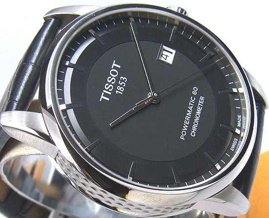  Shop Authentic Tissot T Classic Luxury Powermatic 80 Black Dial Black Leather Strap Watch For Men - T086.408.16.051.00 - Luxxuri