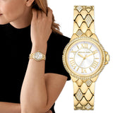  Shop Authentic Michael Kors Camile Analog White Dial Gold Steel Strap Watch for Women - MK4801 - Luxxuri