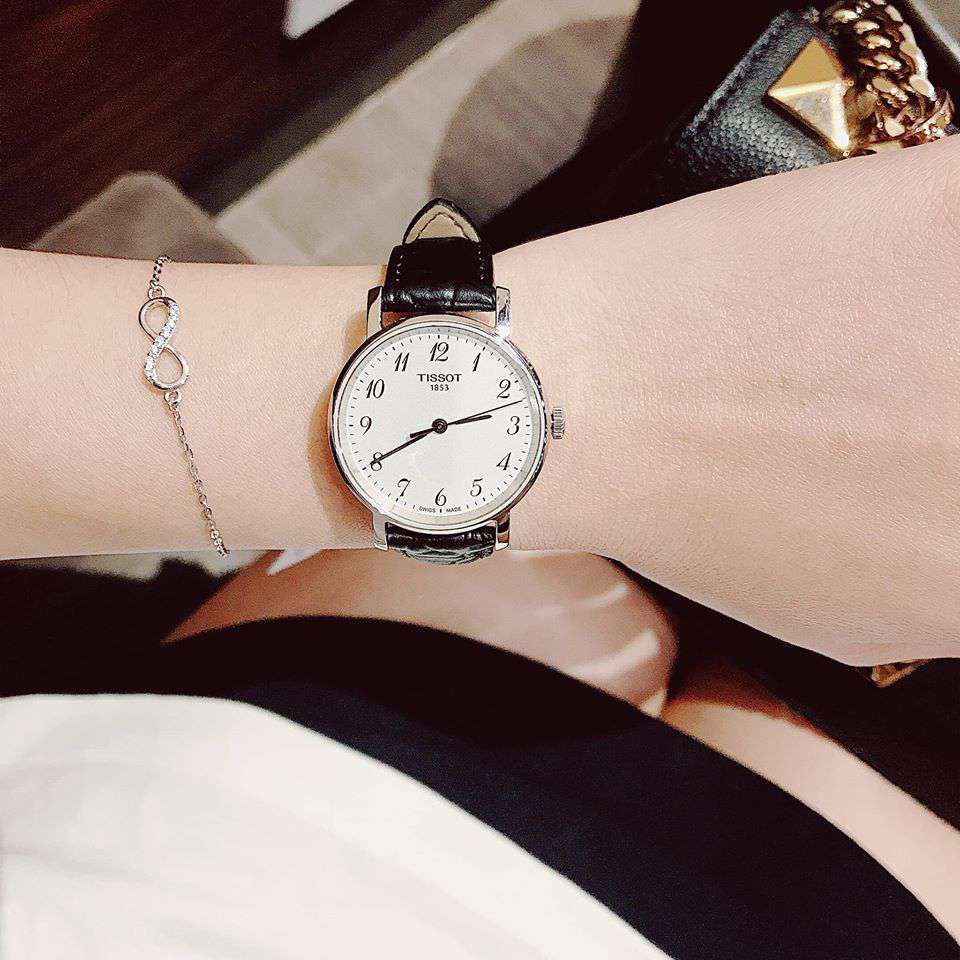  Shop Authentic Tissot Everytime Small White Dial Black Leather Strap Watch For Women - T109.210.16.032.00 - Luxxuri