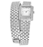  Shop Authentic Michael Kors Emery Pave Double Wrap White Dial Silver Steel Strap Watch for Women - MK4834 - Luxxuri
