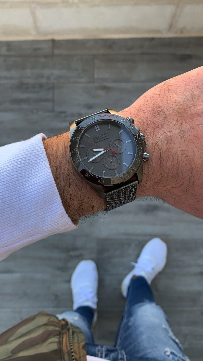  Shop Authentic Hugo Boss Ikon Grey Dial Grey Mesh Bracelet Watch for Men - 1513443 - Luxxuri