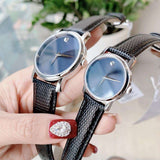 Shop Authentic Movado Museum Blue Dial Black Leather Strap Watch For Women - 2100010 - Luxxuri
