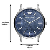 Shop Authentic Emporio Armani Renato Automatic Blue Dial Silver Steel Strap Watch For Men - AR60037 - Luxxuri
