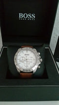 Shop Authentic Hugo Boss Ikon White Dial Brown Leather Strap Watch for Men - 1513175 - Luxxuri
