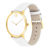  Shop Authentic Movado 70th Anniversary Limited Edition White Dial White Leather Strap Watch For Women - 0607138 - Luxxuri