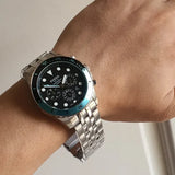  Shop Authentic Fossil FB-01 Chronograph Black Dial Silver Steel Strap Watch for Men - FS5827 - Luxxuri