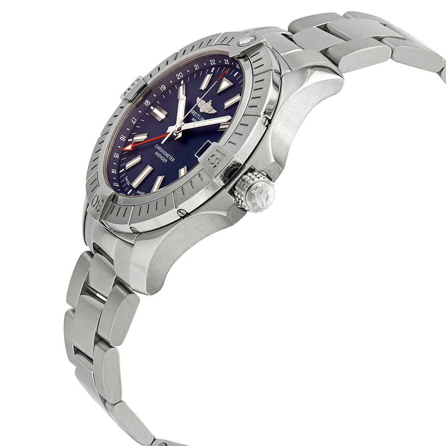  Shop Authentic Breitling Avenger Automatic GMT 45 Blue Dial Silver Steel Strap Watch for Men - A32395101C1A1 - Luxxuri