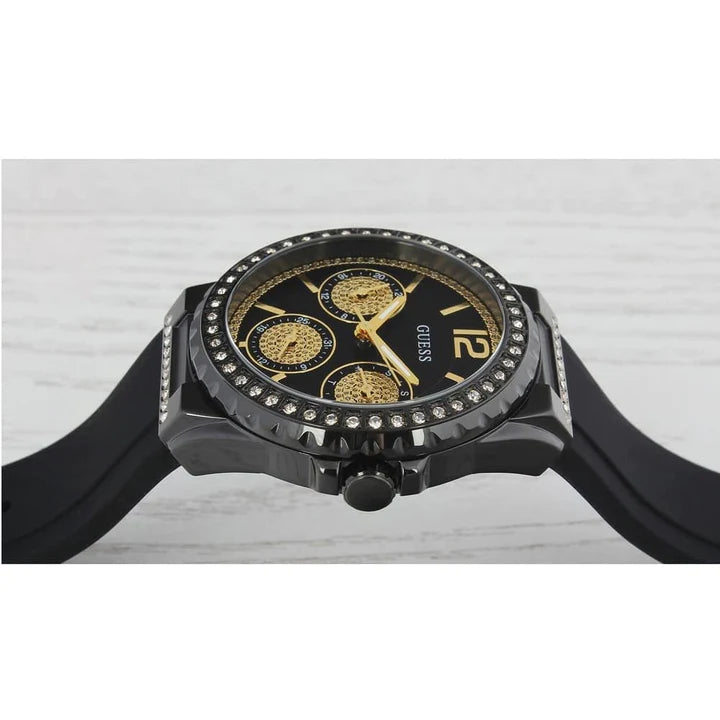  Shop Authentic Guess Starlight Black Dial Black Rubber Strap Watch for Women - W0846L1 - Luxxuri