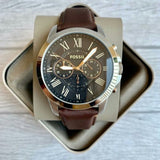  Shop Authentic Fossil Grant Chronograph Black Dial Brown Leather Strap Watch for Men - FS4813 - Luxxuri
