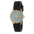  Shop Authentic Gucci G Timeless Quartz Blue Dial Black Leather Strap Watch For Men - YA1265018 - Luxxuri