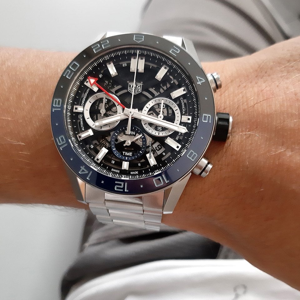  Shop Authentic Tag Heuer Carrera Chronograph Blue Dial Silver Steel Strap Watch for Men - CBG2A1Z.BA0658 - Luxxuri