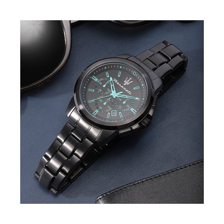  Shop Authentic Maserati Aqua Edition Quartz Precision Chronograph Black Dial Watch For Men - R8873644003 - Luxxuri