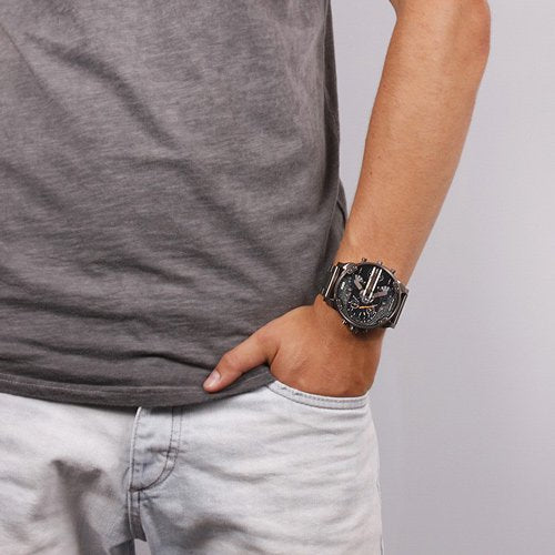 Diesel Big Daddy 2.0 Blue Dial Grey Stainless Strap Watch For Men - DZ7331