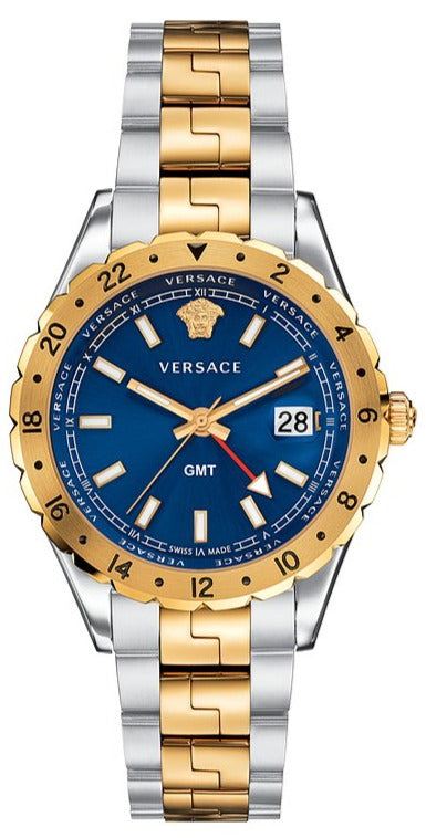  Shop Authentic Versace Hellenyium GMT Blue Dial Two Tone Steel Strap Watch for Men - V11060017 - Luxxuri