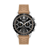  Shop Authentic Hugo Boss Allure Black Dial Brown Leather Strap Watch for Men - 1513964 - Luxxuri