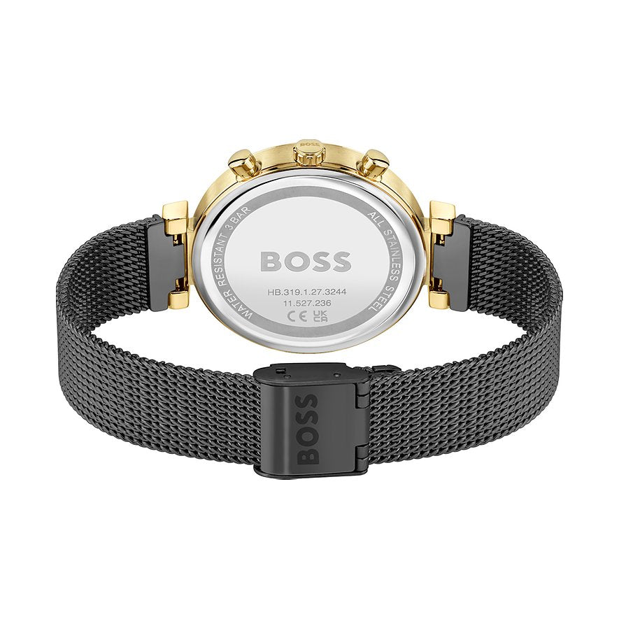  Shop Authentic Hugo Boss Flawless Black Dial Black Mesh Bracelet Watch for Women - 1502627 - Luxxuri