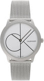  Shop Authentic Calvin Klein Minimal White Dial Silver Mesh Bracelet Watch for Women - K3M5215X - Luxxuri