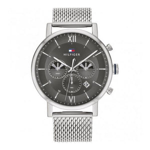  Shop Authentic Tommy Hilfiger Evan Grey Dial Silver Mesh Bracelet Watch for Men - 1710396 - Luxxuri