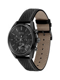  Shop Authentic Hugo Boss Grand Prix Black Dial Black Leather Strap Watch for Men - 1513474 - Luxxuri