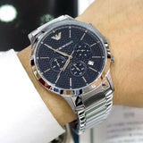  Shop Authentic Emporio Armani Renato Chronograph Blue Dial Silver Steel Strap Watch For Men - AR2486 - Luxxuri