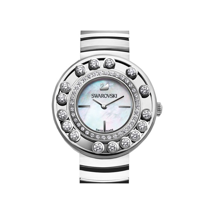  Shop Authentic Swarovski Lovely Crystal Mother of Pearl Dial Silver Steel Strap Watch for Women - 1160307 - Luxxuri