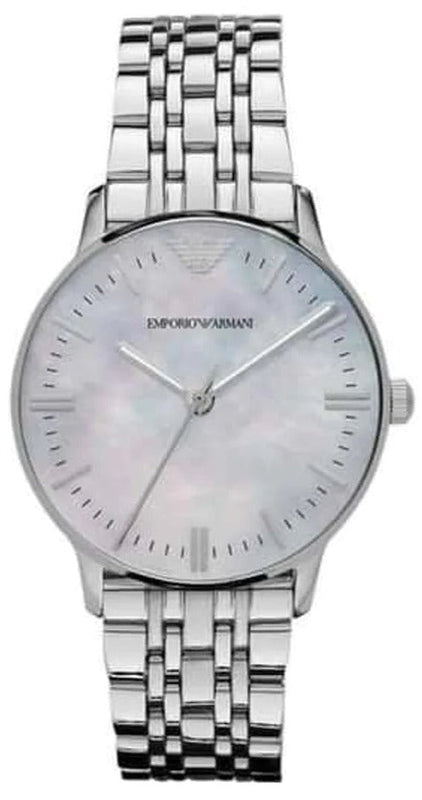  Shop Authentic Emporio Armani Classic Quartz Mother of Pearl Dial Silver Steel Strap Watch For Women - AR1602 - Luxxuri