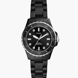  Shop Authentic Fossil FB-01 Three-Hand Black Dial Black Ceramic Strap Watch for Women - CE1108 - Luxxuri
