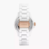  Shop Authentic Fossil FB-01 Analog White Dial White Ceramic Strap Watch for Women - CE1107 - Luxxuri