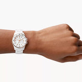  Shop Authentic Fossil FB-01 Analog White Dial White Ceramic Strap Watch for Women - CE1107 - Luxxuri