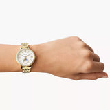  Shop Authentic Fossil Jacqueline Moonphase Mother of Pearl Dial Gold Steel Strap Watch for Women - ES5167 - Luxxuri