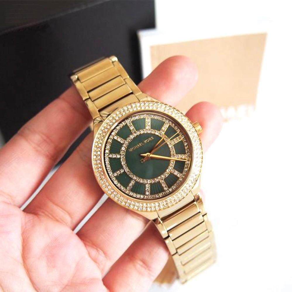  Shop Authentic Michael Kors Kerry Green Dial Gold Steel Strap Watch for Women - MK3409 - Luxxuri