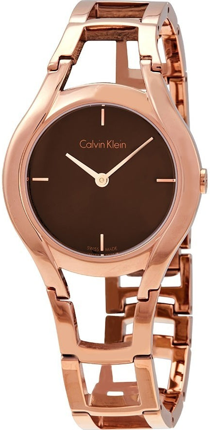  Shop Authentic Calvin Klein Class Brown Dial Rose Gold Steel Strap Watch for Women - K6R2362K - Luxxuri
