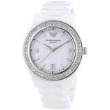  Shop Authentic Emporio Armani Ceramica White Mother of Pearl Dial Stainless Steel Strap Watch For Women - AR1426 - Luxxuri