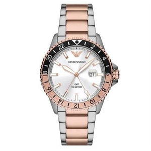  Shop Authentic Emporio Armani Sea Explorer GMT Quartz White Dial Two Tone Steel Strap Watch For Men - AR11591 - Luxxuri
