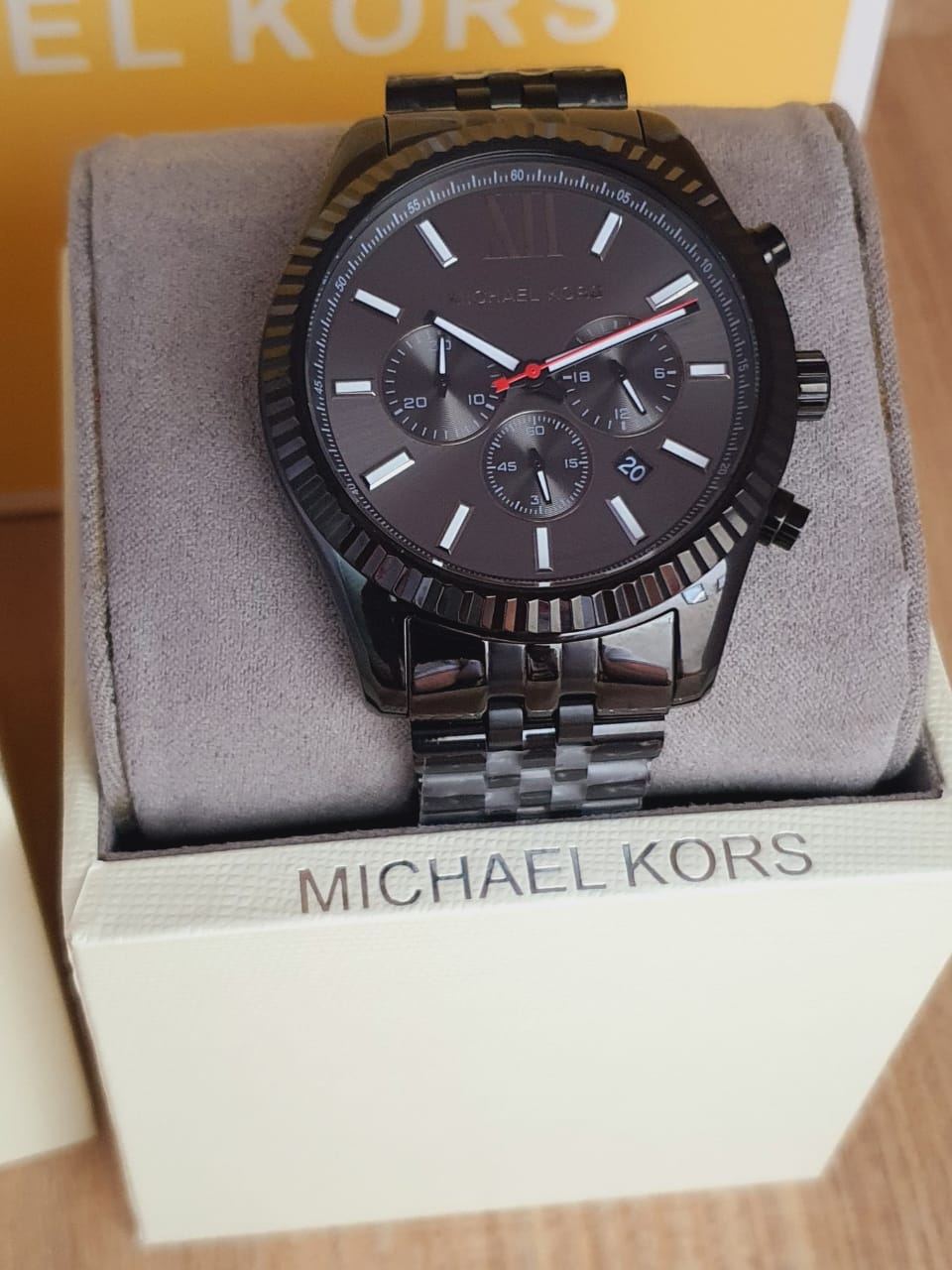  Shop Authentic Michael Kors Lexington Chronograph Black Dial Black Steel Strap Watch for Men - MK8320 - Luxxuri