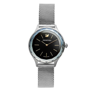  Shop Authentic Swarovski Octea Nova Black Dial Silver Mesh Bracelet Watch for Women - 5430420 - Luxxuri