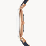  Shop Authentic Fossil The Minimalist Slim White Dial Blue Leather Strap Watch for Men - FS5371 - Luxxuri