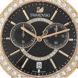  Shop Authentic Swarovski Citra Sphere Chronograph Black Dial Black Leather Strap Watch for Women - 5055209 - Luxxuri