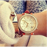  Shop Authentic Michael Kors Parker Champagne Dial Orange Leather Strap Watch for Women - MK2279 - Luxxuri