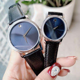  Shop Authentic Movado Museum Blue Dial Black Leather Strap Watch For Women - 2100010 - Luxxuri