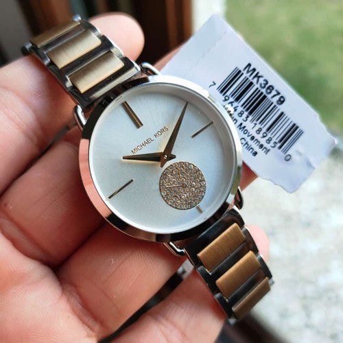  Shop Authentic Michael Kors Silver Dial Two Tone Steel Strap Watch for Women - MK3679 - Luxxuri