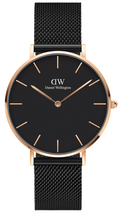  Shop Authentic Daniel Wellington Petite Ashfield Black Dial Black Mesh Strap Watch For Women - DW00100245 - Luxxuri
