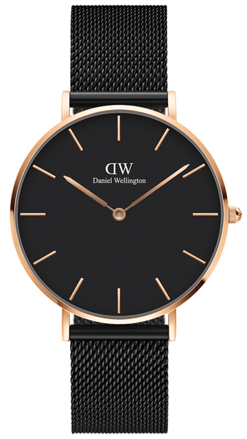  Shop Authentic Daniel Wellington Petite Ashfield Black Dial Black Mesh Strap Watch For Women - DW00100245 - Luxxuri