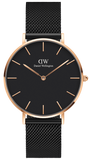  Shop Authentic Daniel Wellington Petite Ashfield Black Dial Black Mesh Strap Watch For Women - DW00100245 - Luxxuri