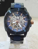  Shop Authentic Fossil Modern Machine Automatic Skeleton Blue Dial Two Tone Steel Strap Watch for Men - ME3133 - Luxxuri