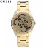  Shop Authentic Guess G Twist Diamonds Gold Dial Gold Steel Strap Watch For Women - W1201L2 - Luxxuri