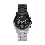  Shop Authentic Michael Kors Runway Pavé Black Dial Two Tone Steel Strap Watch for Women - MK7433 - Luxxuri