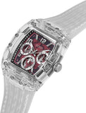  Shop Authentic Guess Phoenix Quartz Burgundy Dial Transparent Silicone Strap Watch For Men - GW0499G9 - Luxxuri