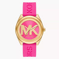  Shop Authentic Michael Kors Janelle Quartz Pink Dial Pink Rubber Strap Watch For Women - MK7349 - Luxxuri